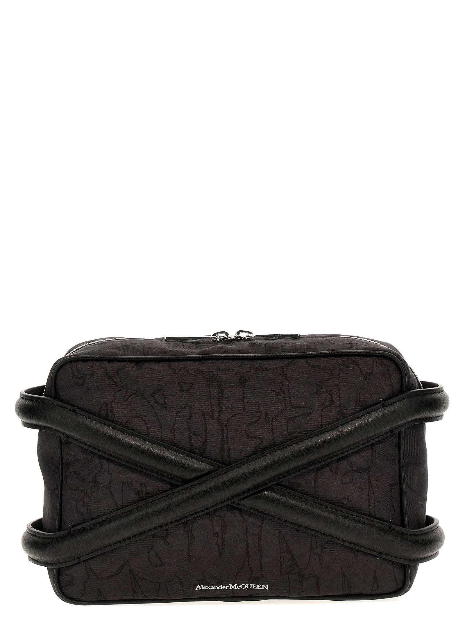 Alexander Mcqueen-Harness Camera Bag Borse A Tracolla Nero-Uomo