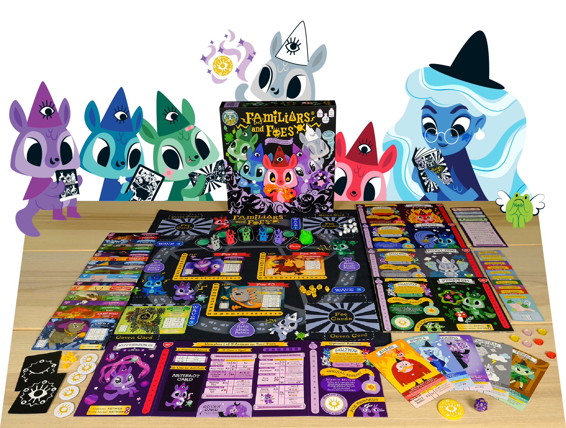 Horrible Adorables - Familiars and Foes: A Spellbinding Cooperative Board Game