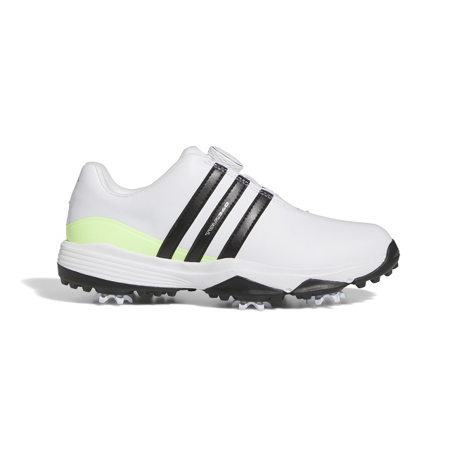 Adidas Golf Juniors Tour360 BOA Shoes 2024 White/Core Black/Green Spark 5