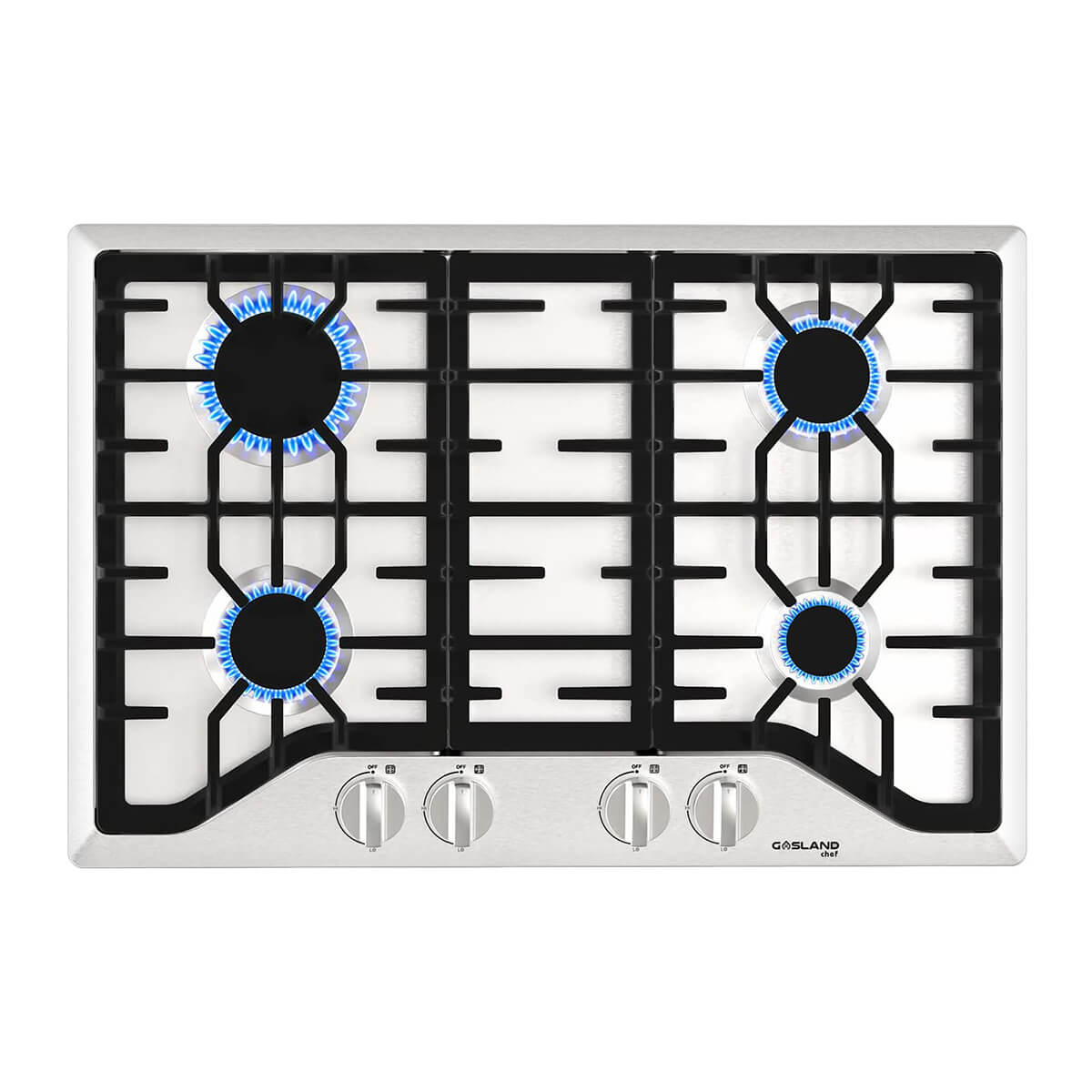 30" 4 Burner Stainless Steel Gas Cooktop