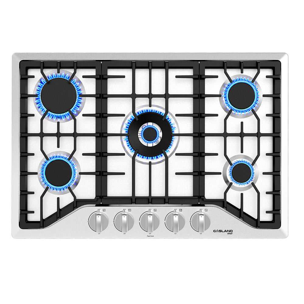 30 In. 5 Burner NG/LPG Convertible Stainless Steel Gas Cooktop